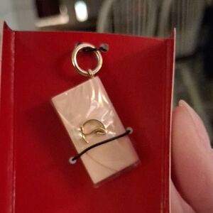 Christian Louboutin NIB Lipstick Charm Pink Clutch